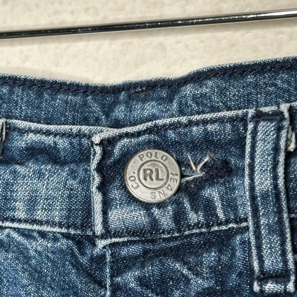 VTG Y2K Polo Ralph LOGO Lauren Jean Denim Maxi Skirt Size 28 Waist Back Pocket - Picture 6 of 11